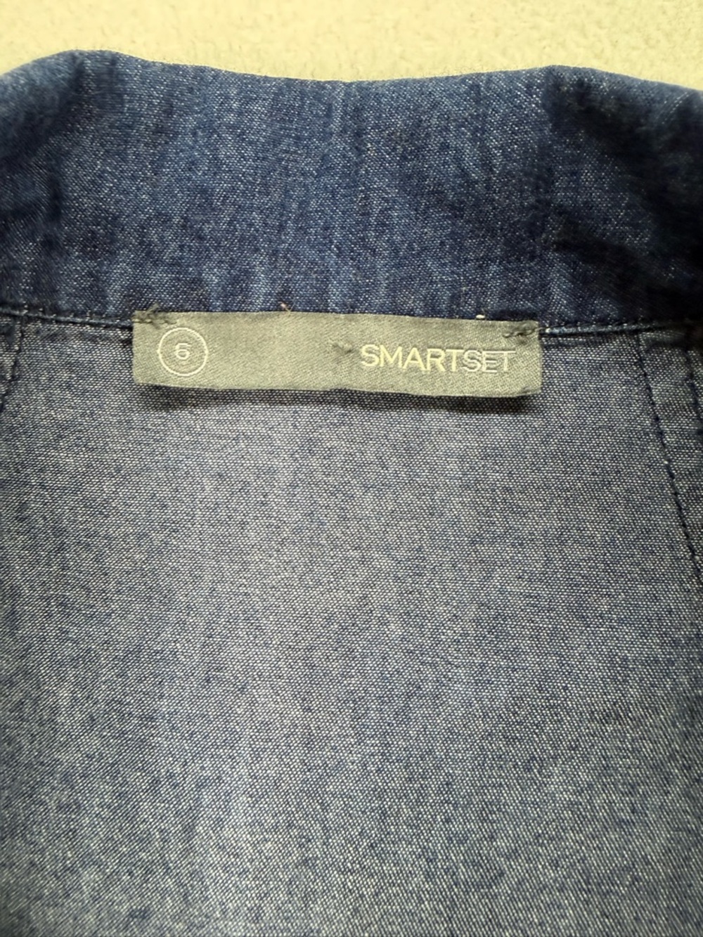 Smart Set Y2K Denim Shirt Dress Button Front Belted Jean Mini 90s Sleeveless - Picture 3 of 8